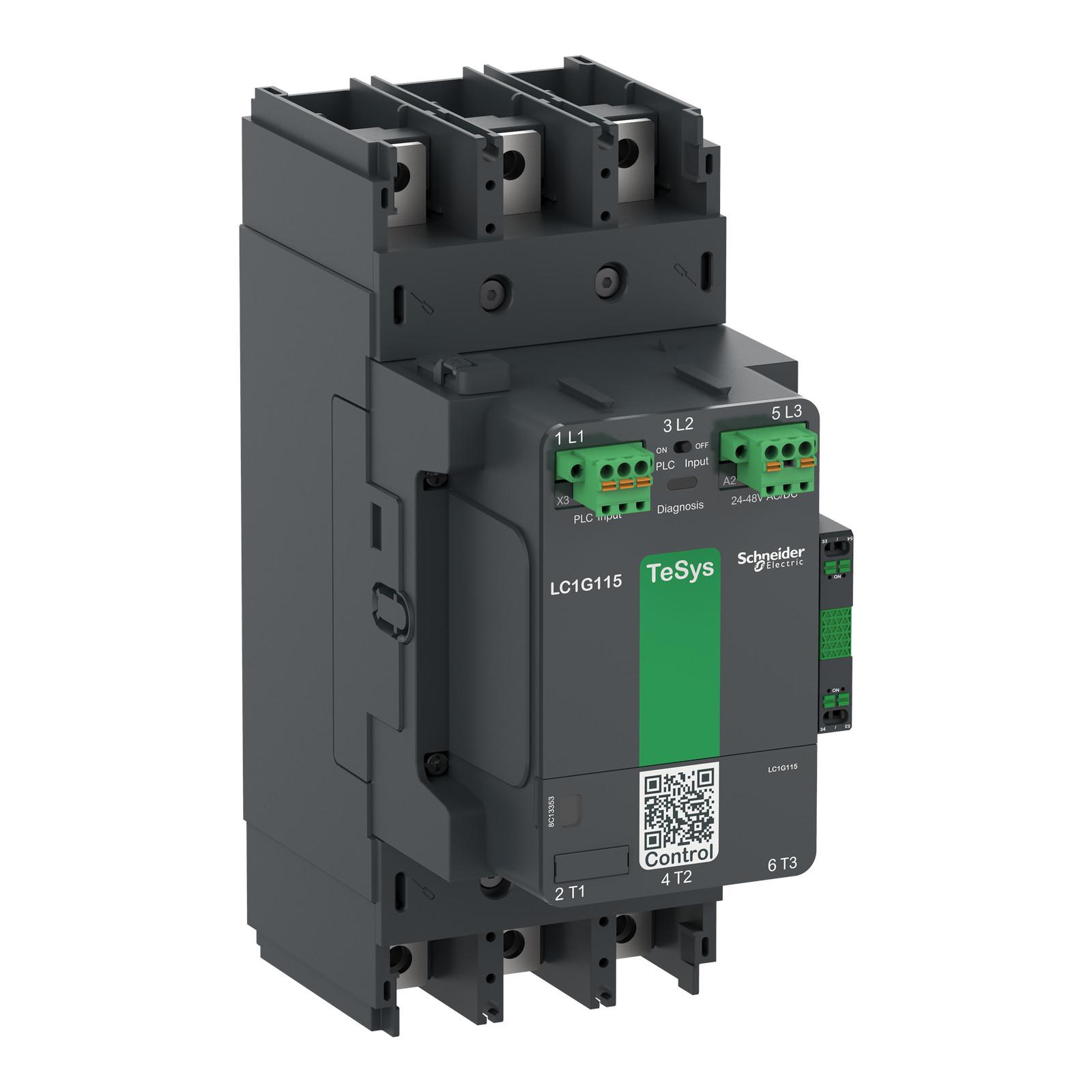 Contactor, high power, TeSys Giga, advanced version, 3 pole/NO, AC-3 <=440V 225A, 200-500VAC/DC coil