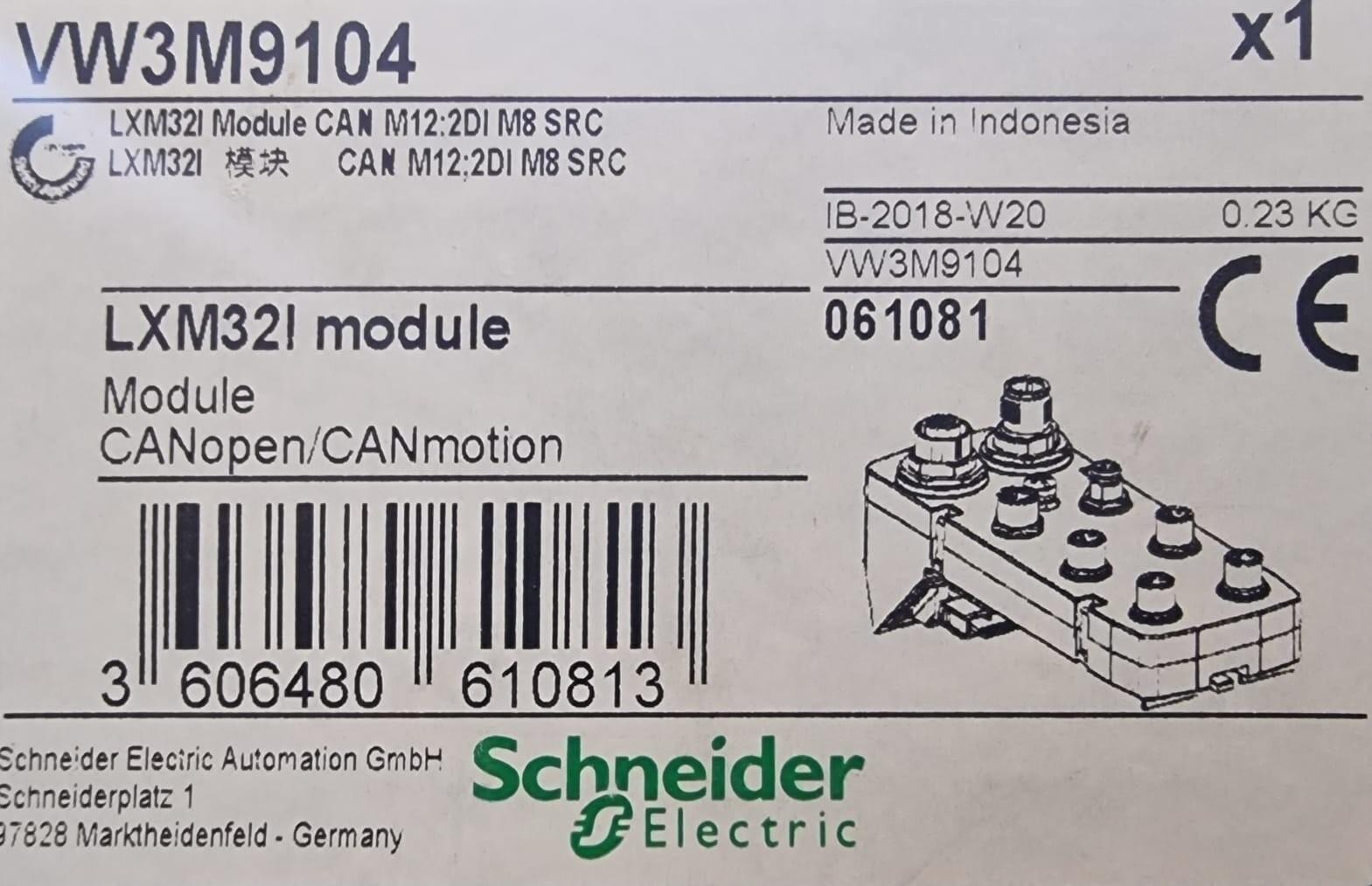 Connector module, Lexium 32i, connection for industrial connectors, CANopen, 2 DI source