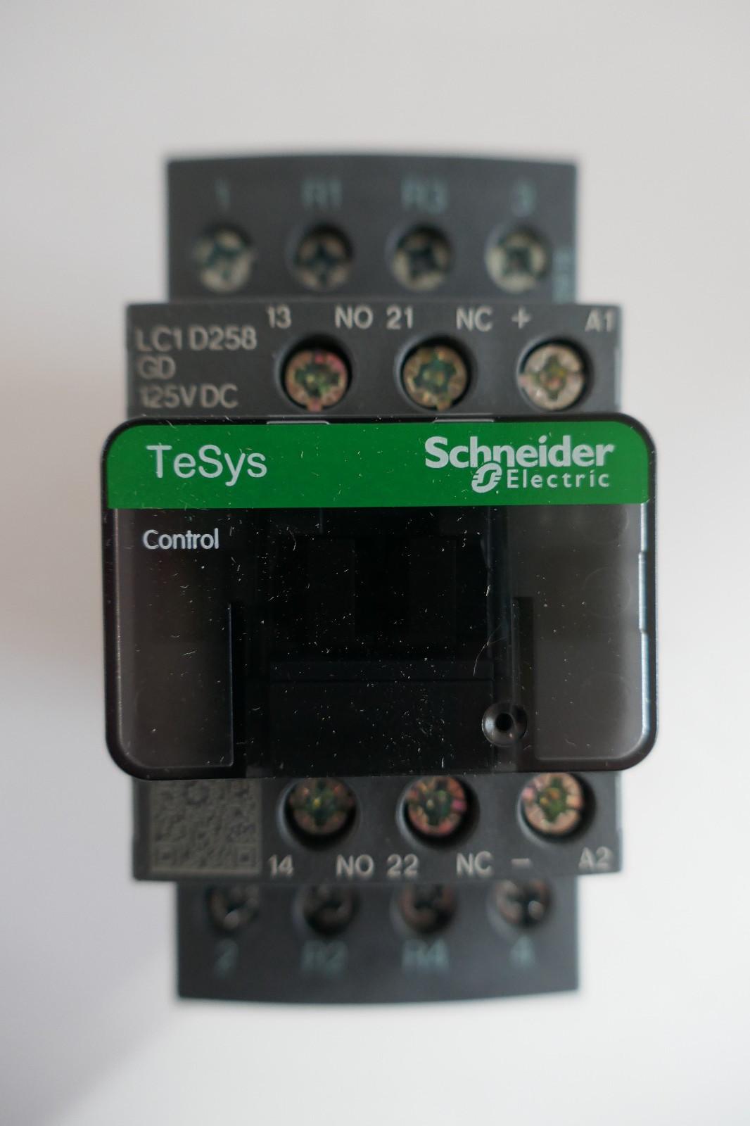 IEC contactor, TeSys Deca, nonreversing, 40A resistive, 4 pole, 2 NO and 2 NC, 125VDC coil, open style