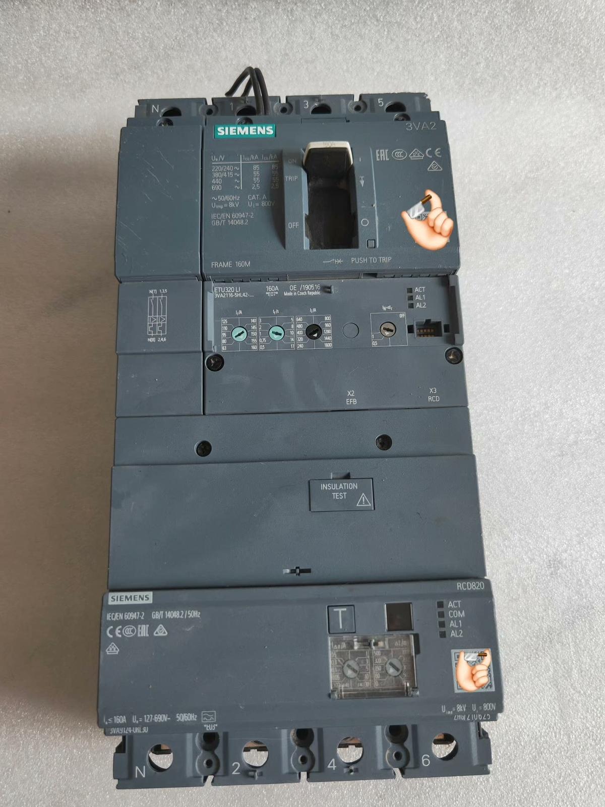 BRKR 3VA21 4P 160A 55KA ETU3-LI NUT