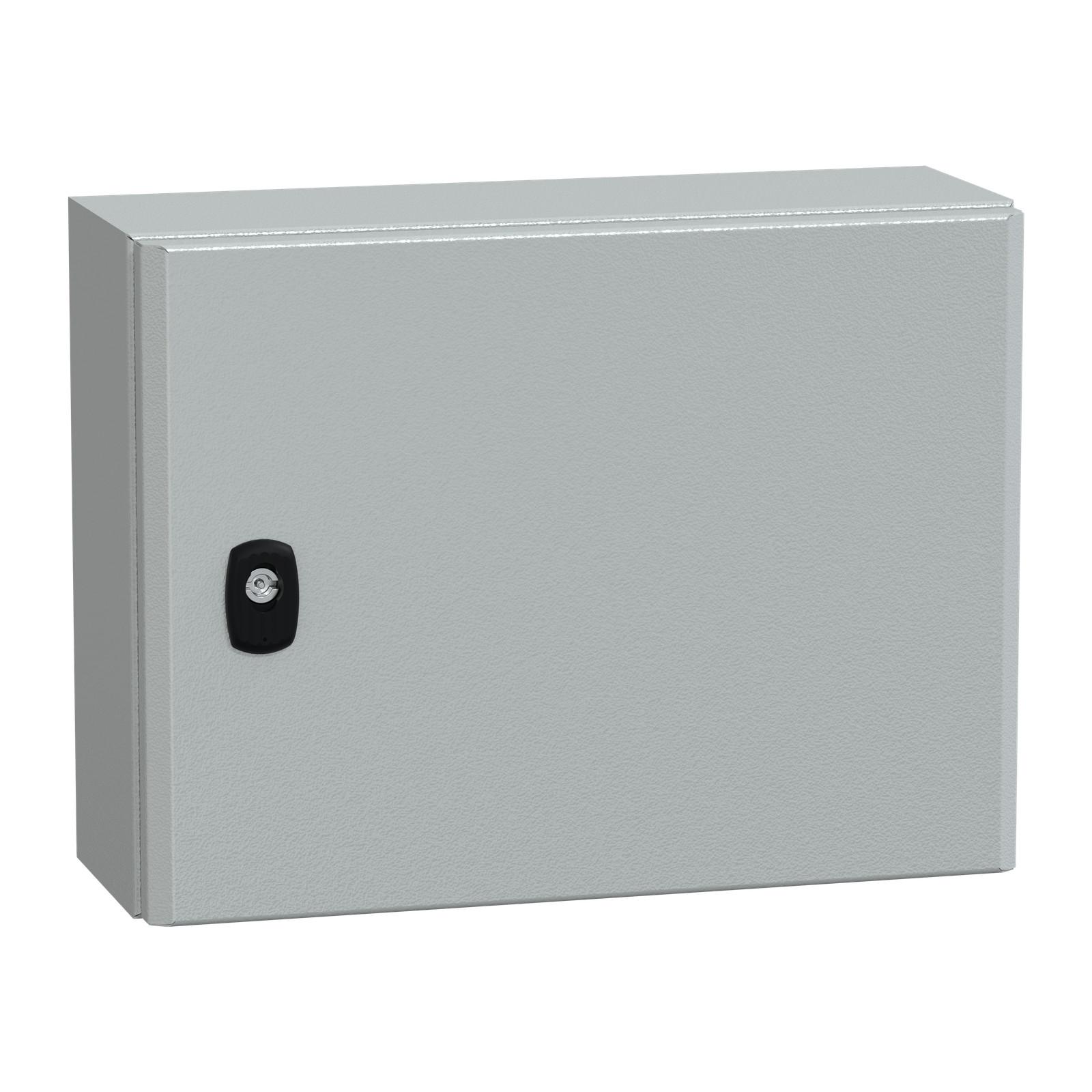 Wall mounted steel enclosure, Spacial S3D, plain door, without mounting plate, 300x400x150mm, IP66, IK10