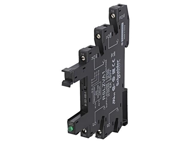 socket equipped with LED and protection circuit, Harmony Electromechanical Relays, for RSL1 relays, srew connec to r, 12 to 24V AC DC