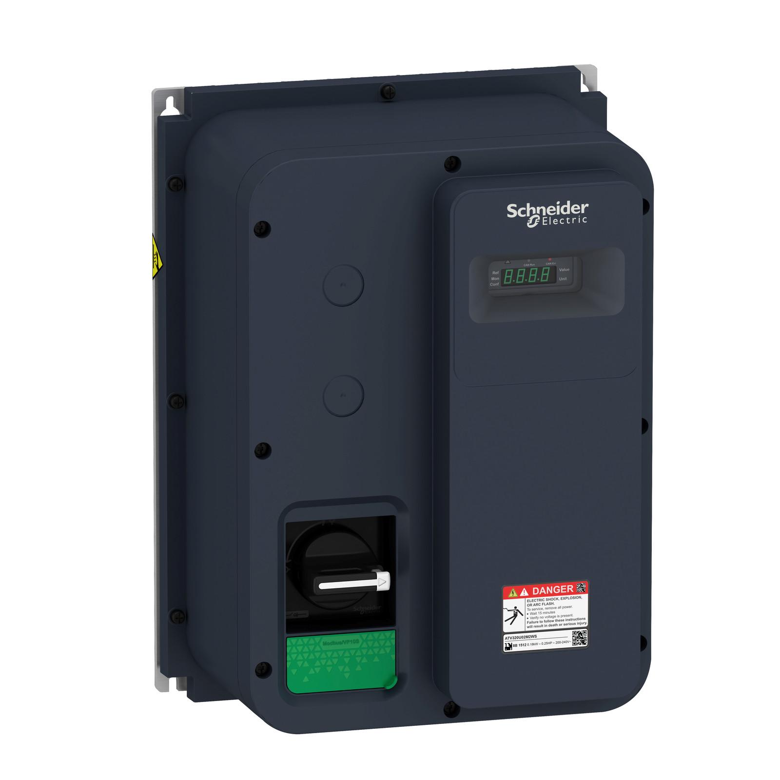 variable speed drive, Altivar Machine ATV320, 0.75kW, 200 to 240V, 1 phase, enclosed, IP65