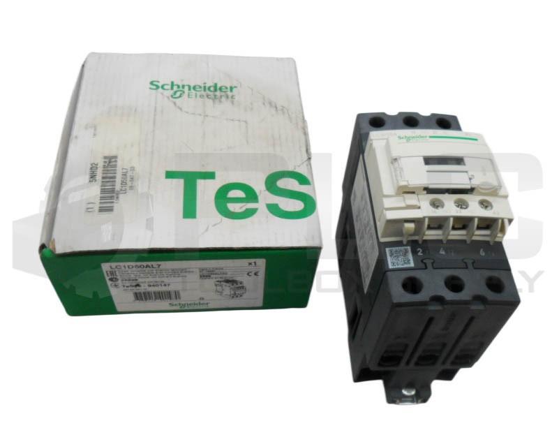 IEC contactor, TeSys Deca, nonreversing, 50A, 40HP at 480VAC, up to 100kA SCCR, 3 phase, 3 NO, 200VAC 50/60Hz coil, open