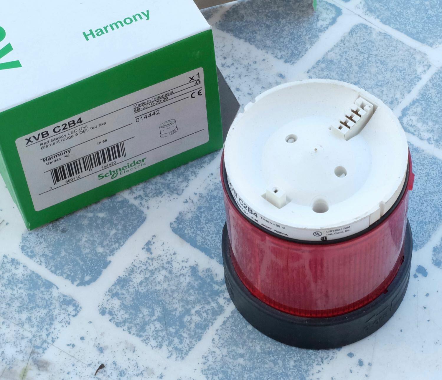 Indicator bank, Harmony XVB, illuminated unit, plastic, red, 70mm, steady, integral LED, 24V AC/DC