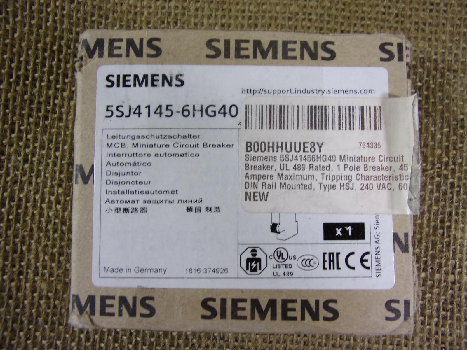 MCB 5SJ4 1P 240V 45A SAME PH 14K B-TRIP