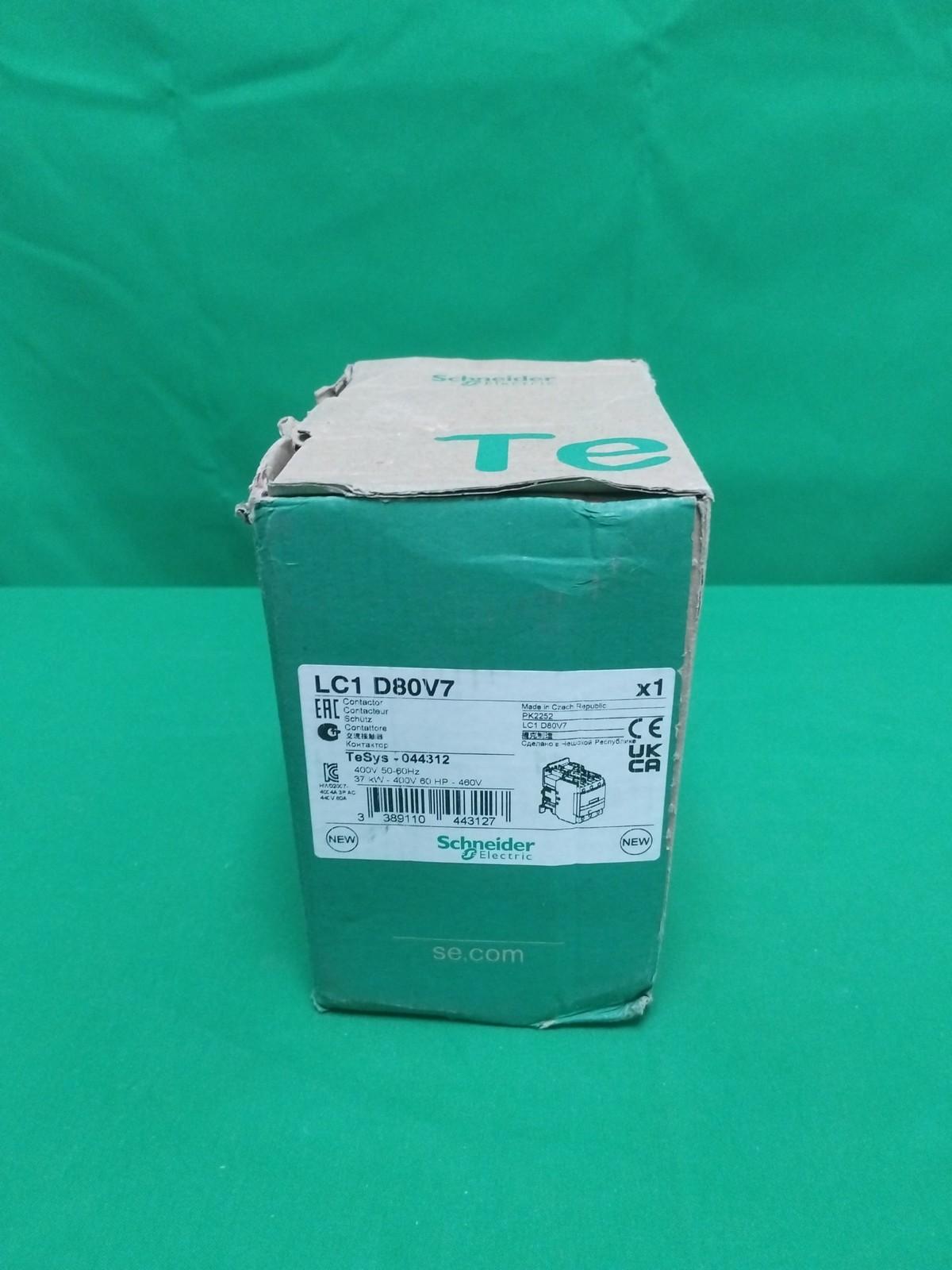 IEC contactor, TeSys Deca, nonreversing, 80A, 60HP at 480VAC, up to 100kA SCCR, 3 phase, 3 NO, 400VAC 50/60Hz coil, open