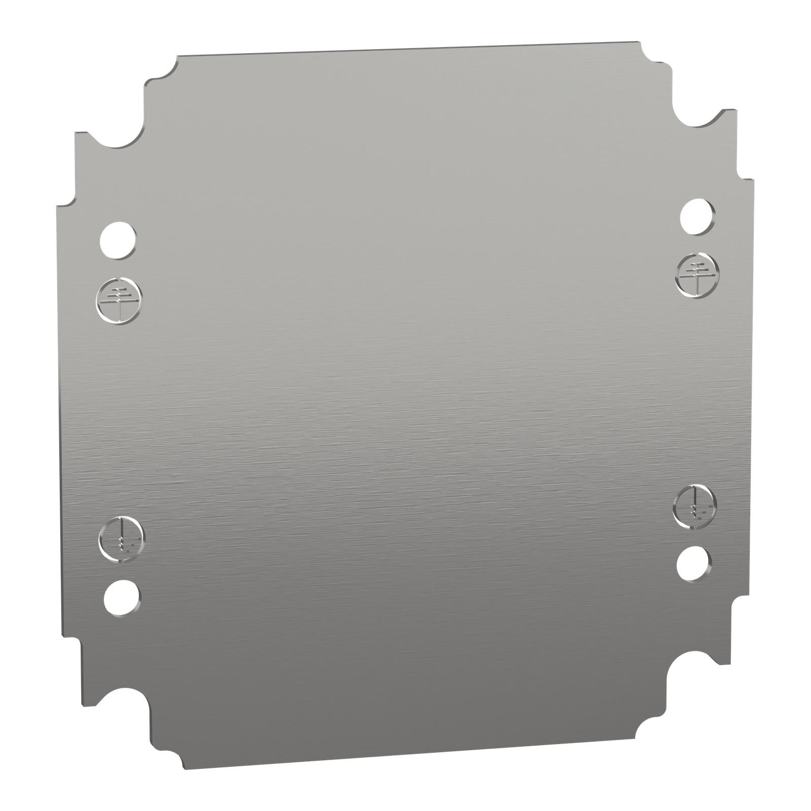 Plain mounting plate H200xW200mm made of galvanised sheet steel