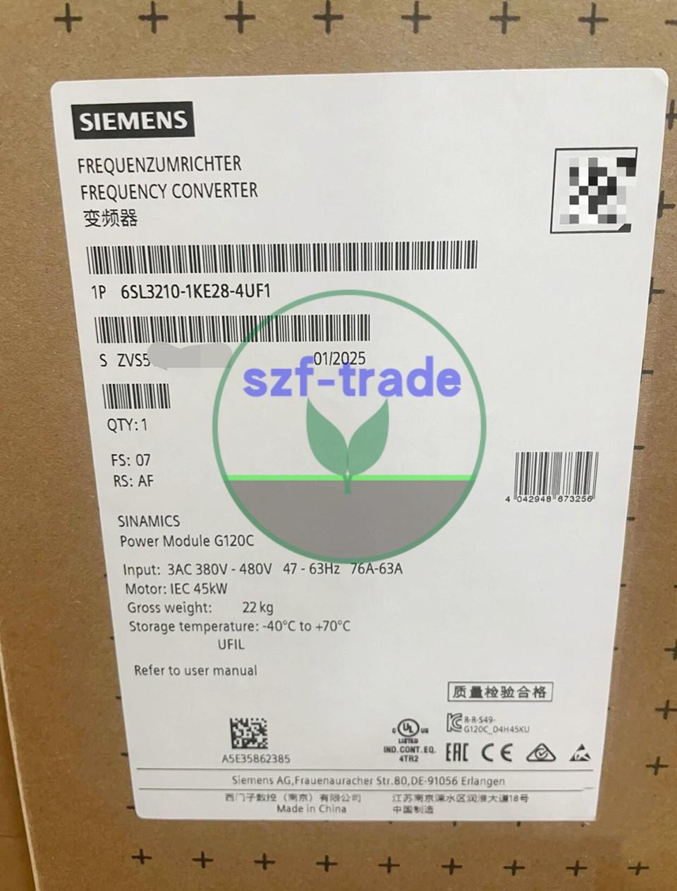 SINAMICS G120C PN 45.0KW UNFIL