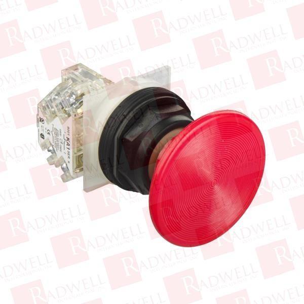 Push-button head, Harmony 9001SK, plastic, mushroom 35mm, red, 30mm, spring return