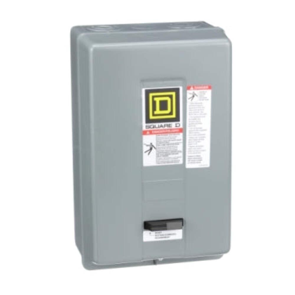 NEMA motor starter, Type S, nonreversing, Size 2, 45A, 25HP at 460VAC, up to 100kA SCCR, 3 phase, 3 pole, Motor Logic, 120VAC coil, NEMA 1