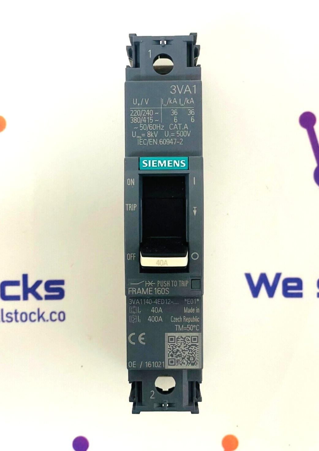 BRKR 3VA11 1P 40A 36KA FTFM NUT