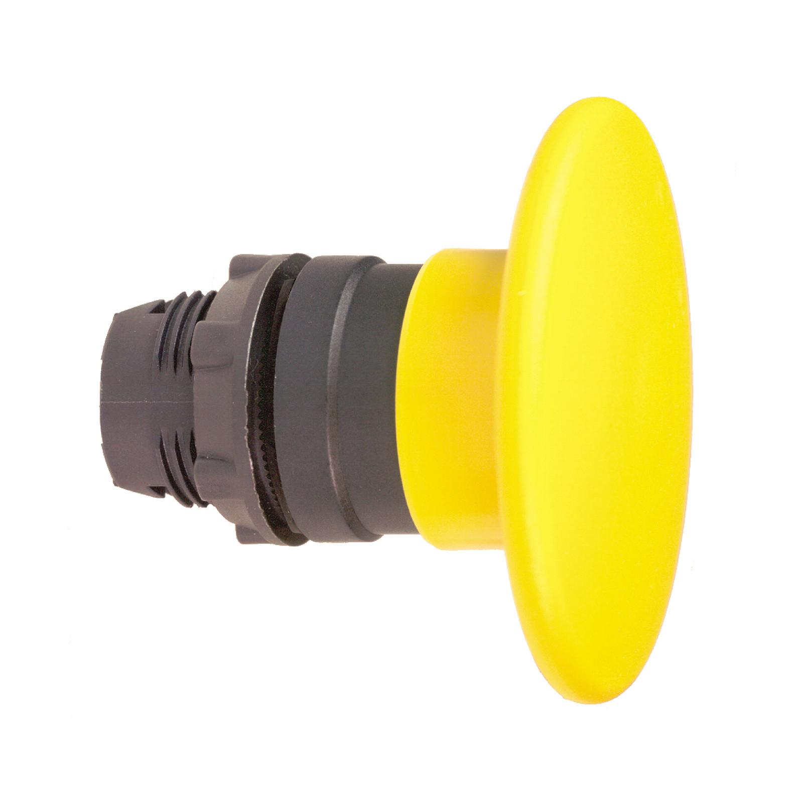 Head for non illuminated push button, Harmony XB5, yellow Ø 60 mushroom pushbutton Ø22 mm spring return