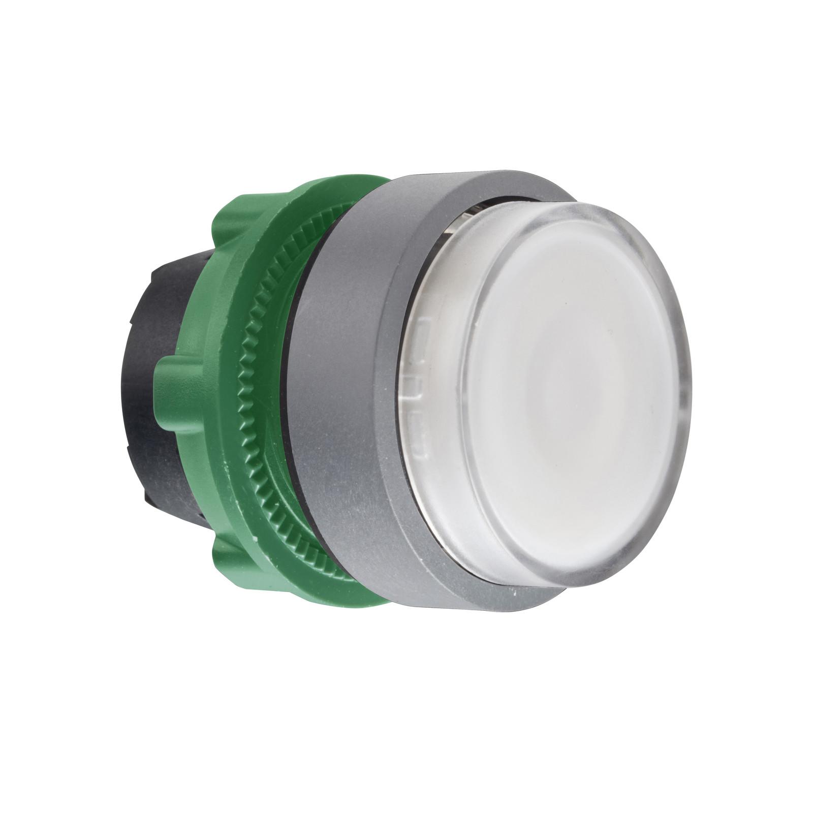Head for illuminated push button, Harmony XB5, plastic, green, 22mm, for customization