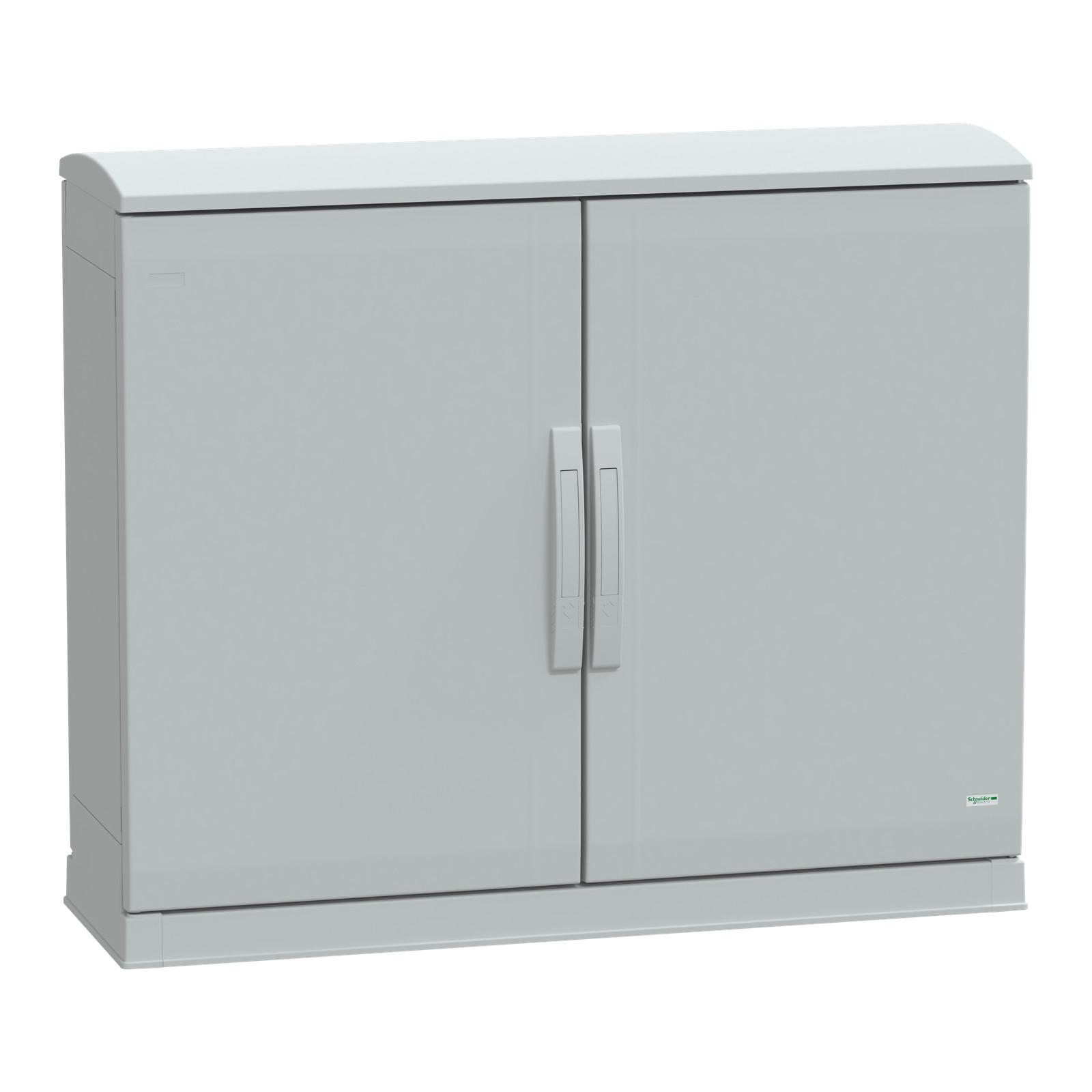 Floor standing polyester enclosure, Thalassa PLA, open bottom, ventilated canopy, 750x1000x320mm, IP44, IK10