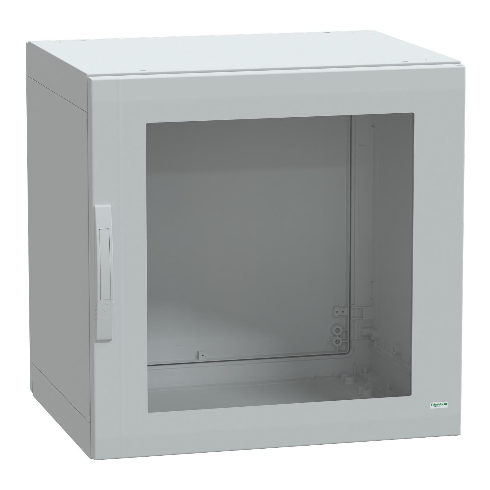 Floor standing polyester enclosure, Thalassa PLA, glazed door, completely sealed, 750x750x620mm, IP65, IK08