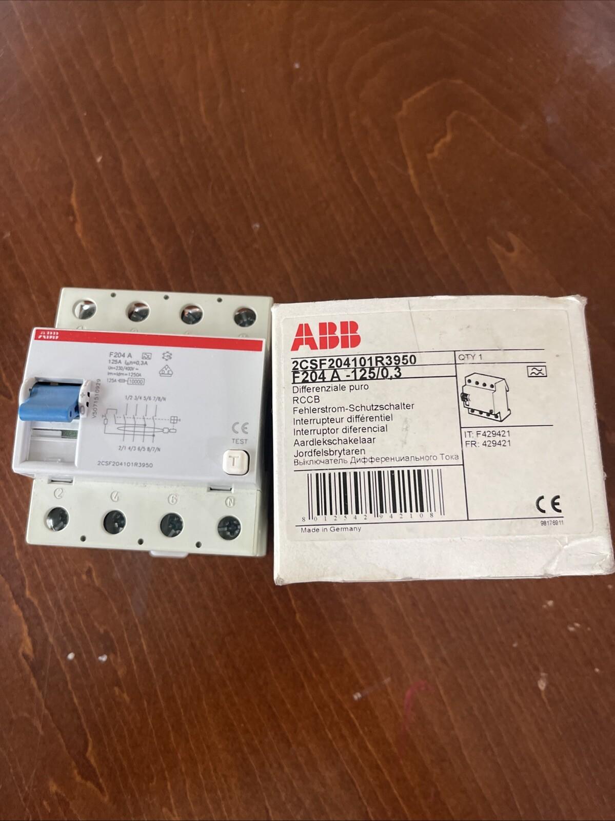 F204 A-125/0.3 Residual Current Circuit Breaker 4P A type 300 mA