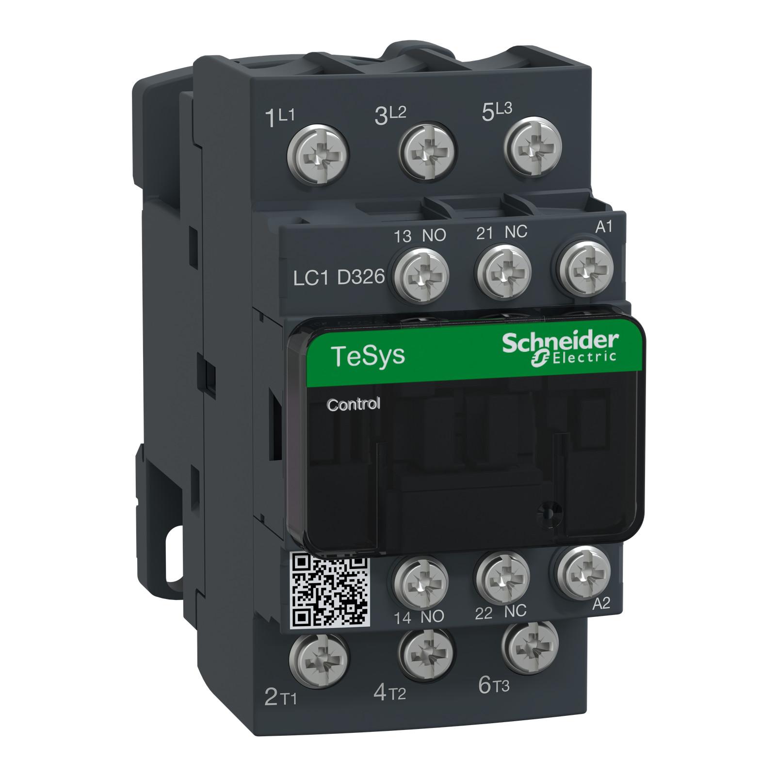 IEC contactor, TeSys Deca, nonreversing, 32A, 20HP at 480VAC, 3 phase, 3 pole, 3 NO, 24VAC 50/60Hz coil, open style