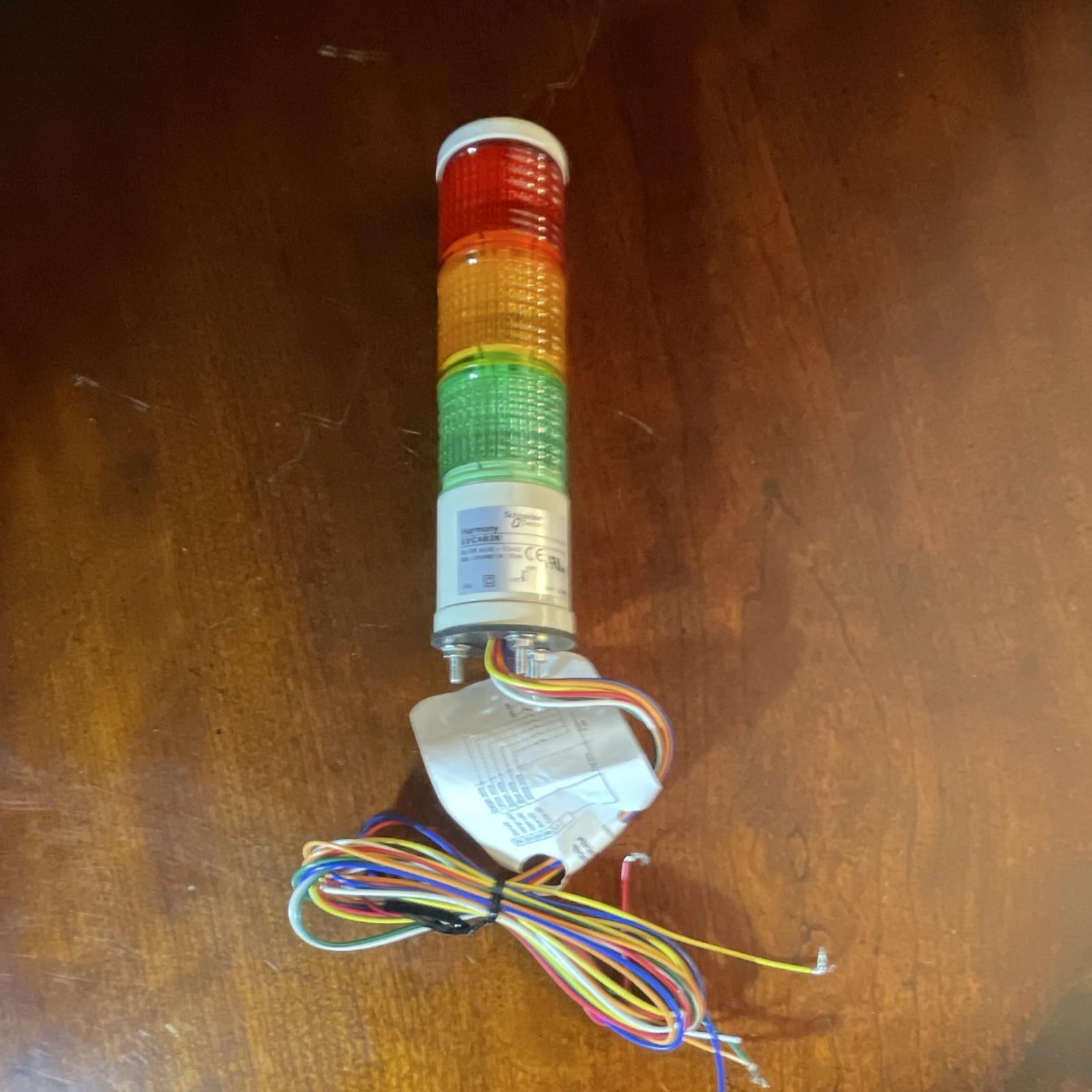 Monolithic precabled tower light, Harmony XVC, plastic, red orange green, 40mm, base mounting, steady, IP54, 24V AC DC