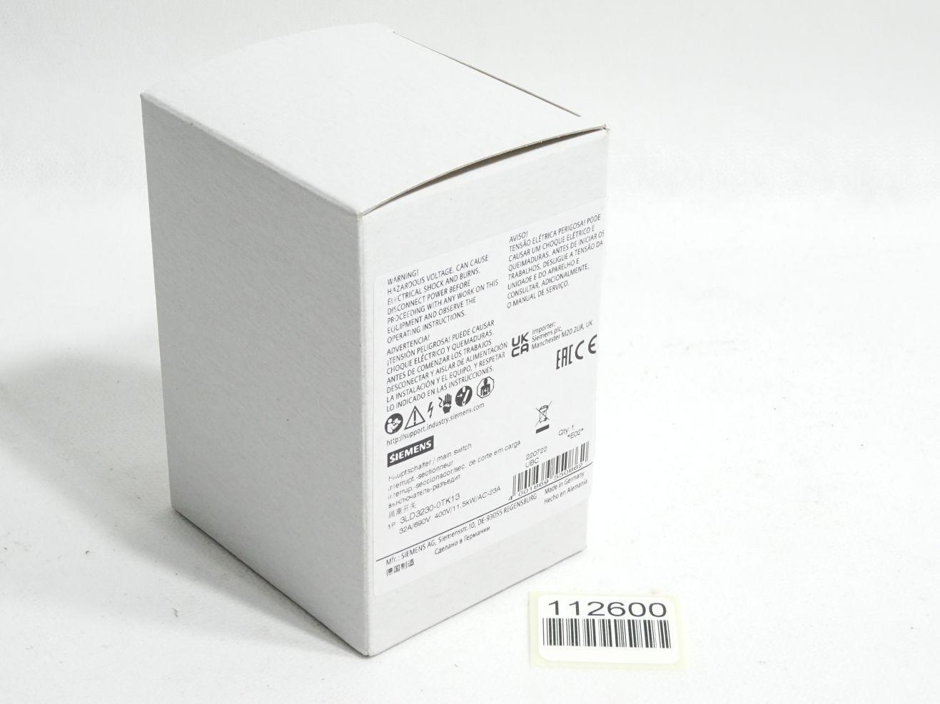 Main switch 3-pole Rated