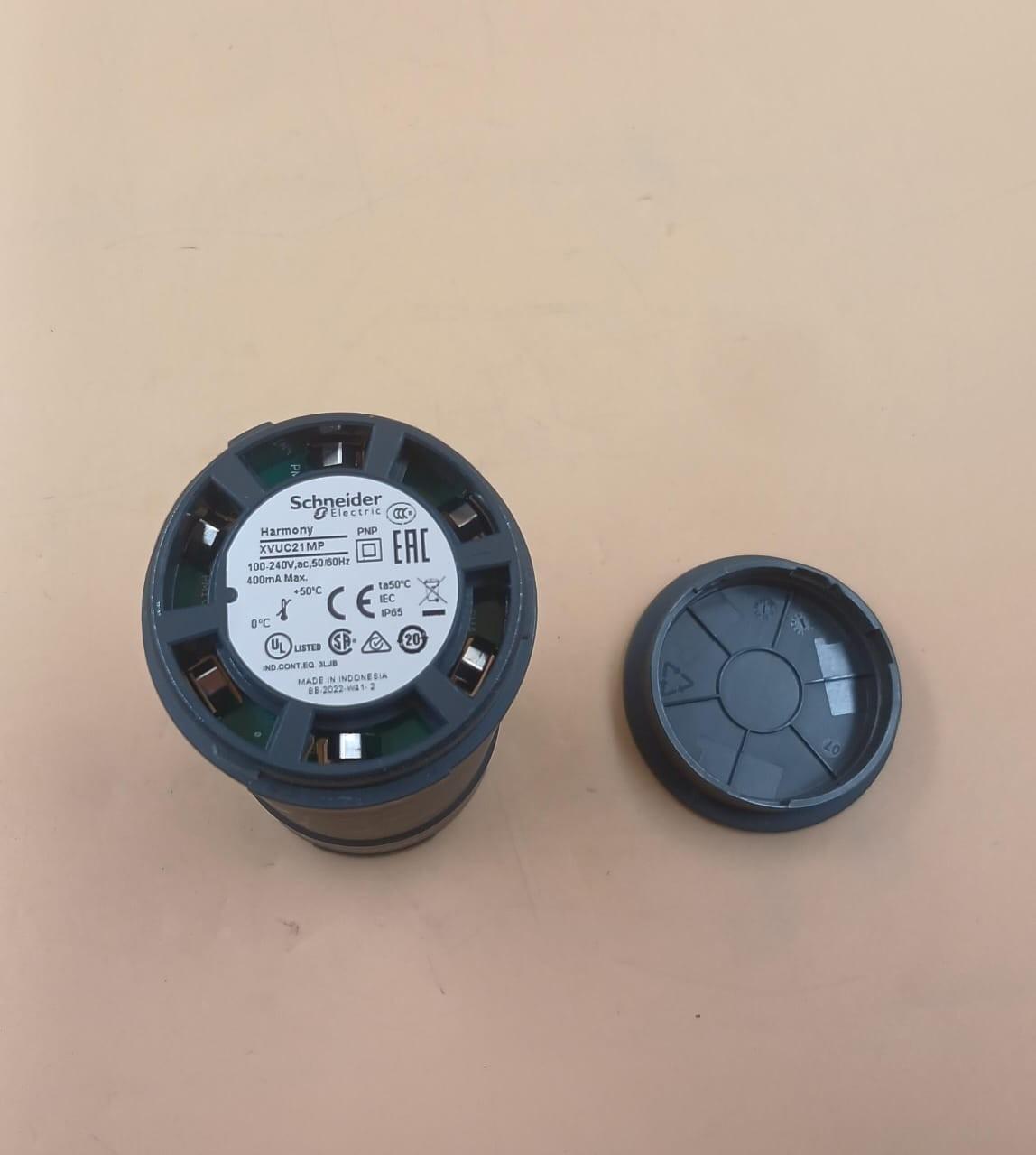 Base unit with top cover for modular tower lights, Harmony XVU, black, 60mm, PNP, 100...240V AC