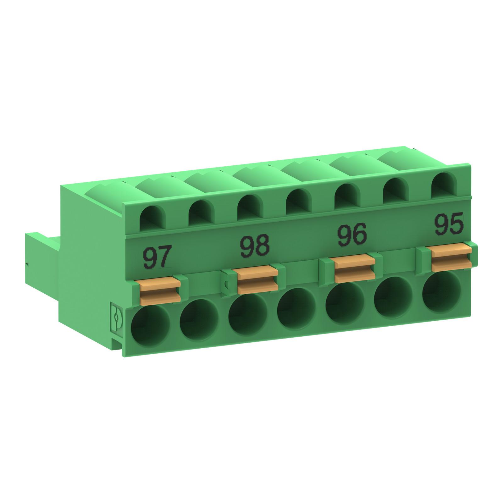 Terminal block,TeSys Giga electronic overload relay,for LR9G,push-in terminals