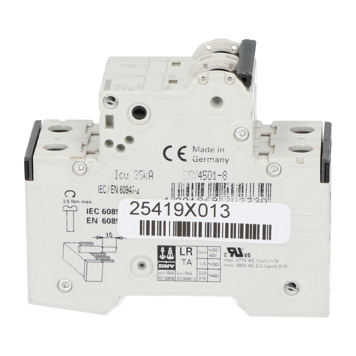 SUP PTOR 5SY4 1P+N 240V 1A 7.5K D-TRIP