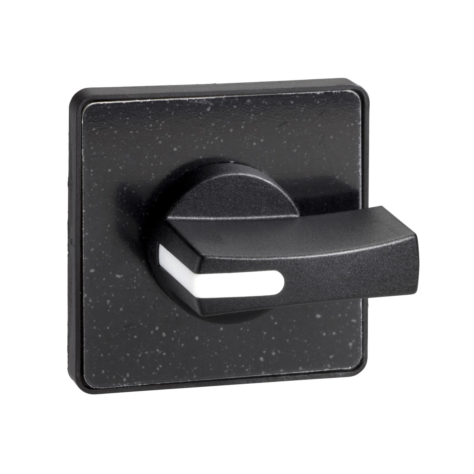 Cam switch Operating head, Harmony K, for multifixing, plastic, matt black, 45 x 45 mm, black handle, blank for engraving