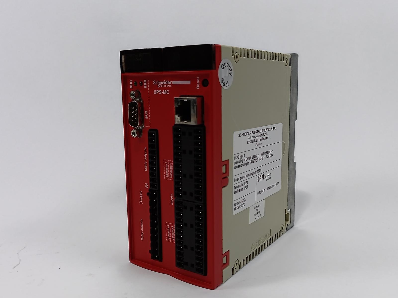 safety controller, Harmony XPS MC, 24V DC, 32 inputs, 48 LEDs signalling, CANopen