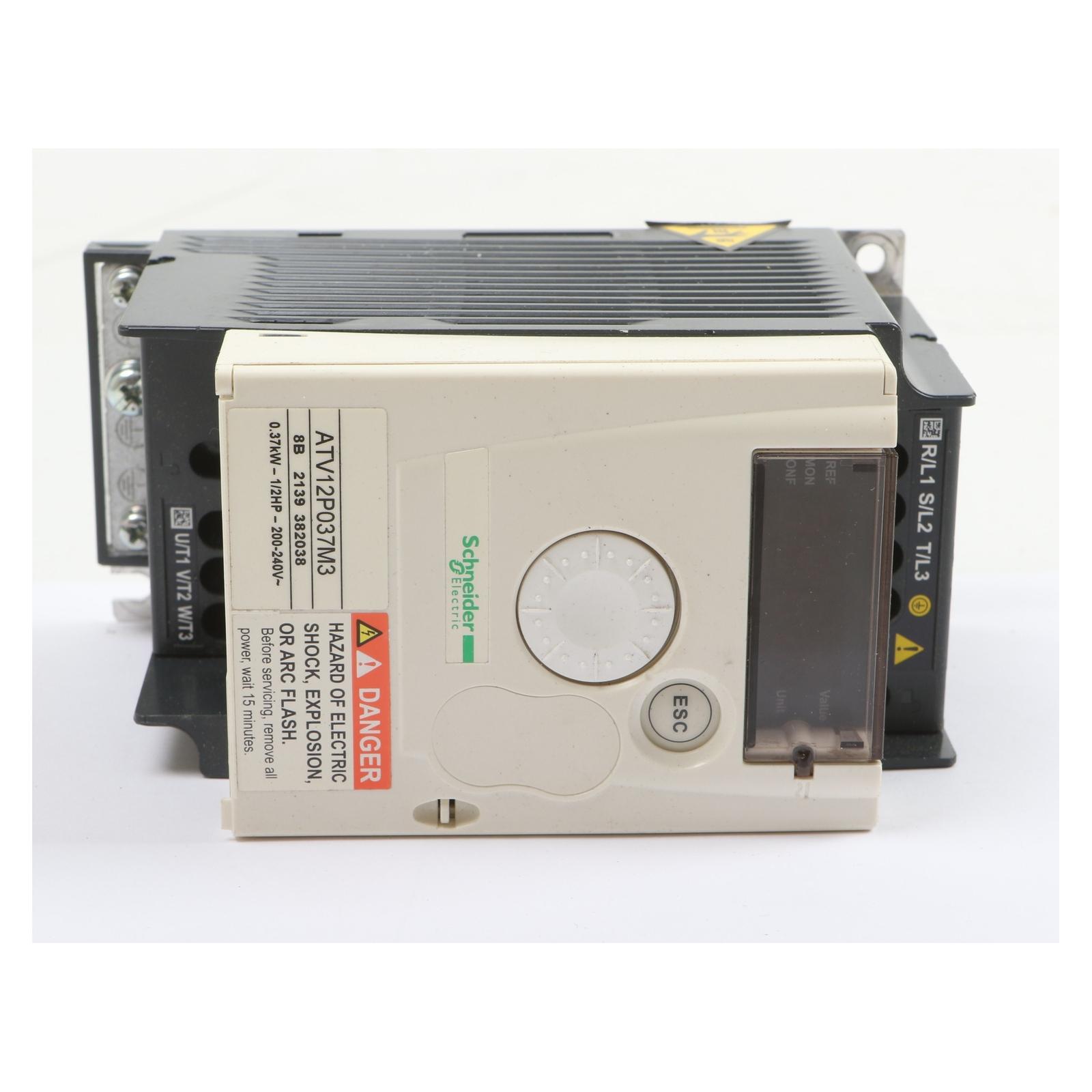 variable speed drive, Altivar 12, 0.37kW, 0.55hp, 200 to 240V, 3 phases, on base plate
