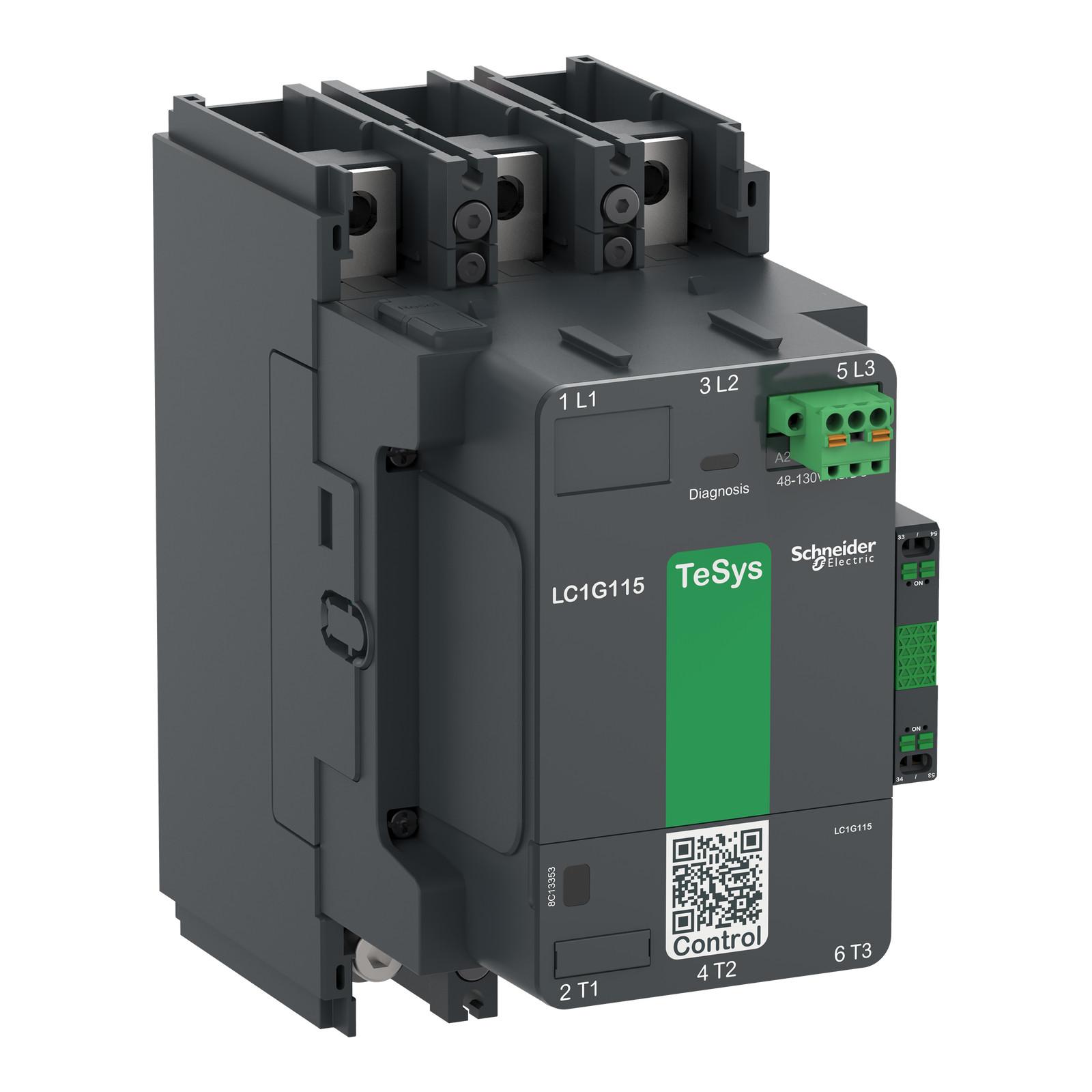 Contactor, high power, TeSys Giga, standard version, 3 pole/NO, AC-3 <=440V 115A, 100-250VAC/DC coil