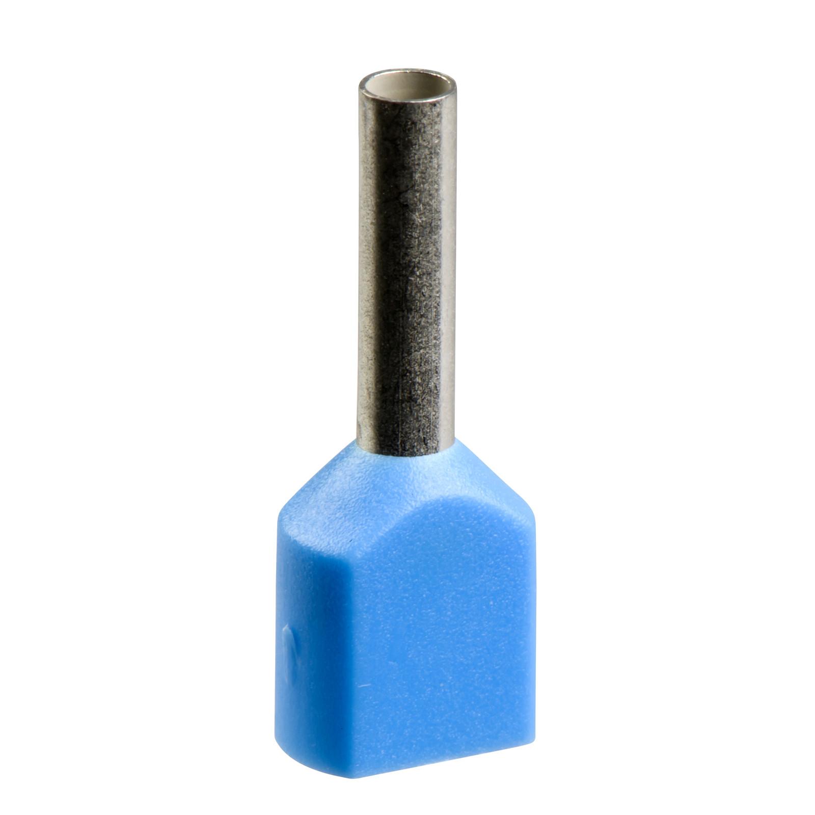 Cable end, Linergy TR cable ends, twin conductor, blue, 2.5mm², for insulated cable, medium size, 5 sets of 50