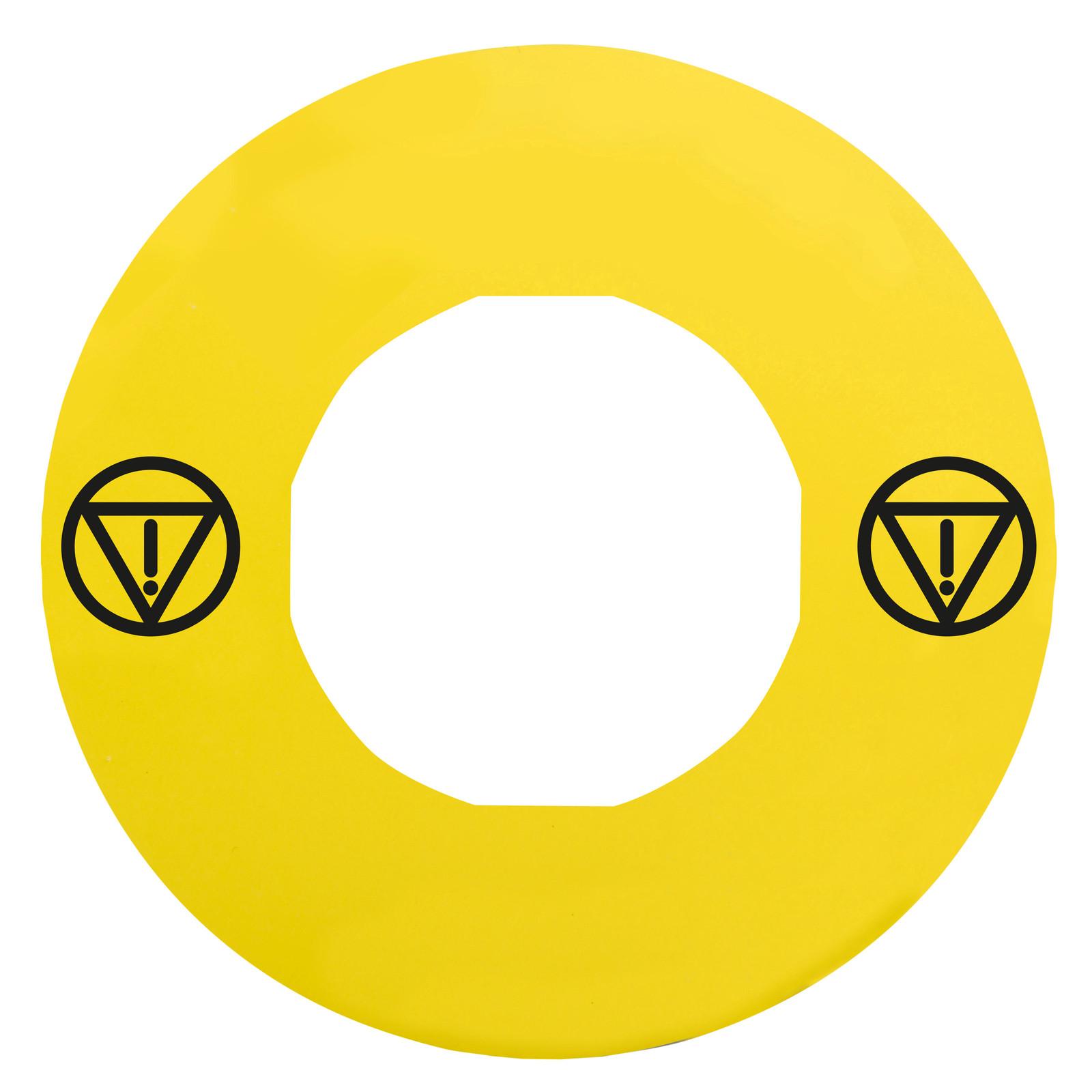 Blank legend, Harmony XB4, Harmony XB5, yellow, 60mm, for emergency stop, unmarked