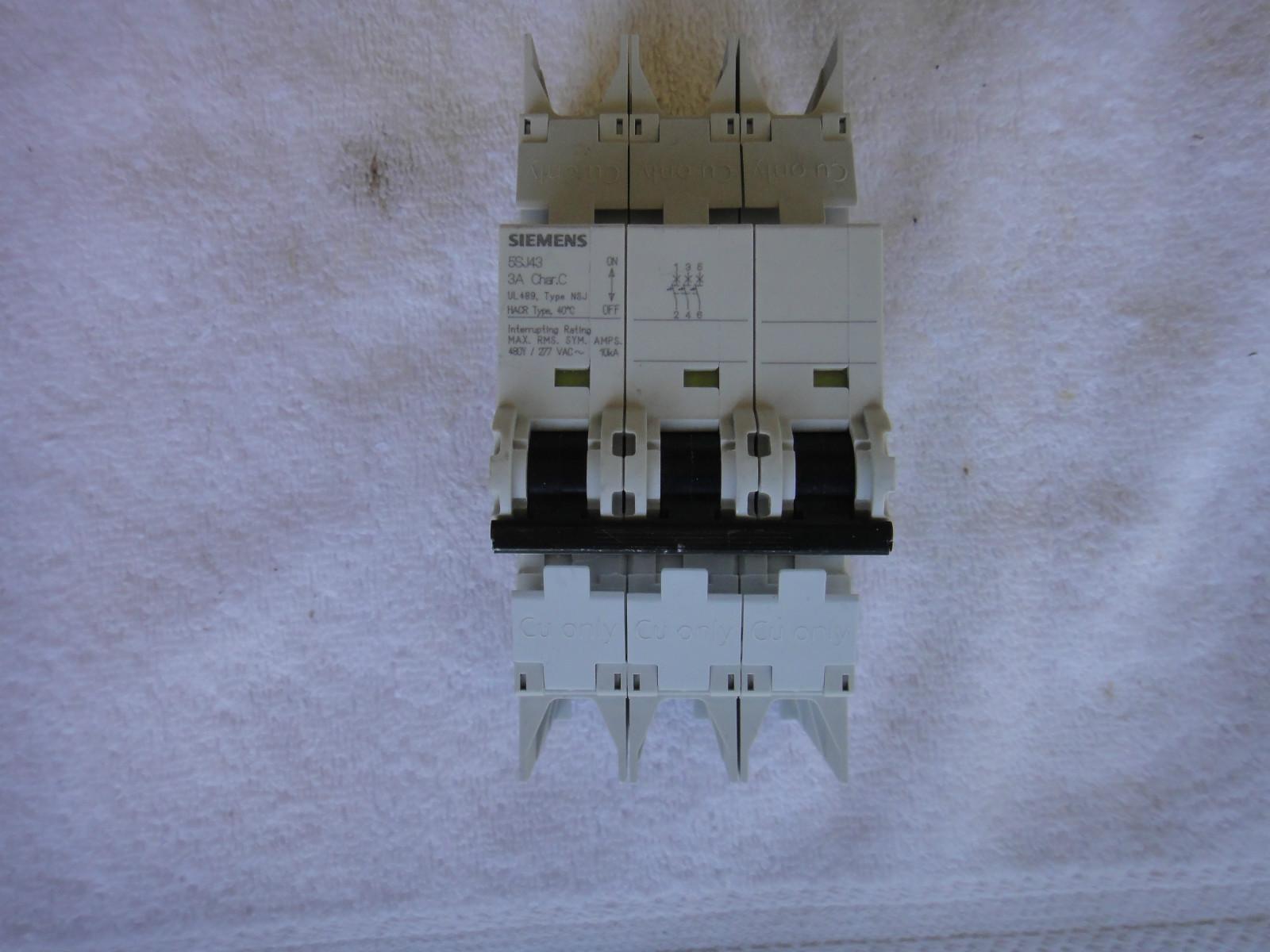 MCB 5SJ4 3P 480/277 3A 10K C-TRIP