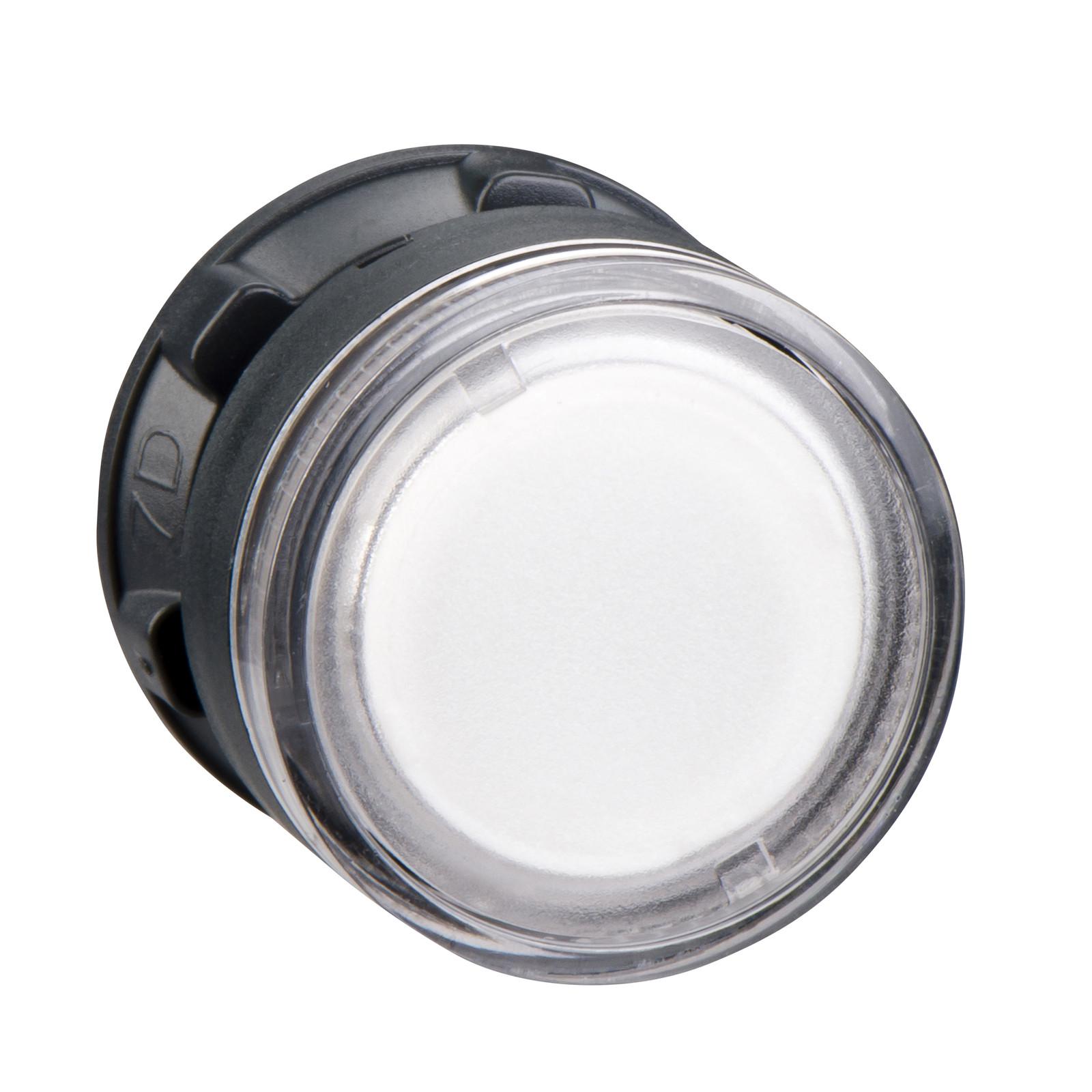 Head for illuminated push button, Harmony XB5, clear flush, 22mm, BA9s bulb, spring return, unmarked