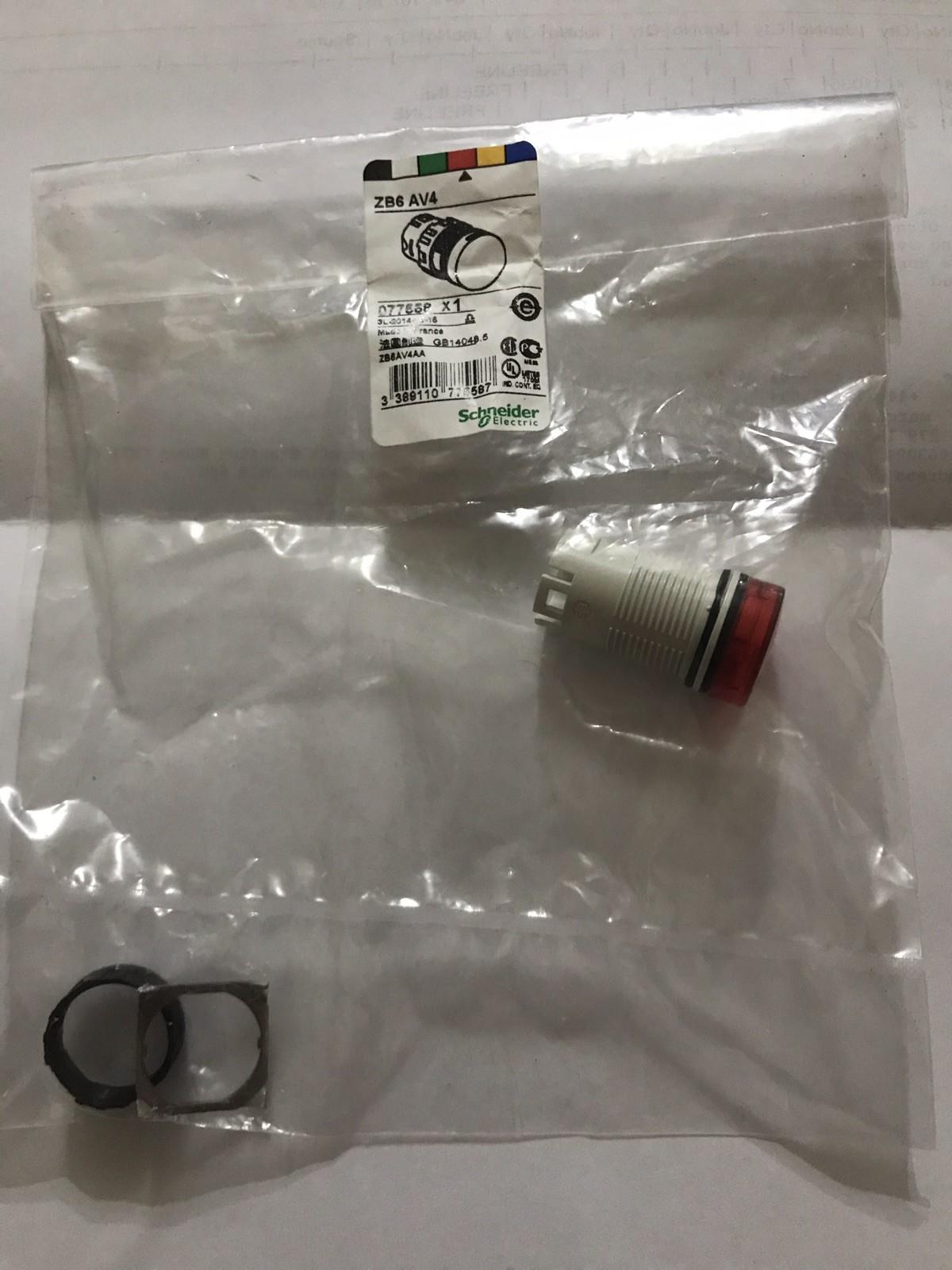 Head for pilot light, Harmony XB6, red, 16mm, integral LED