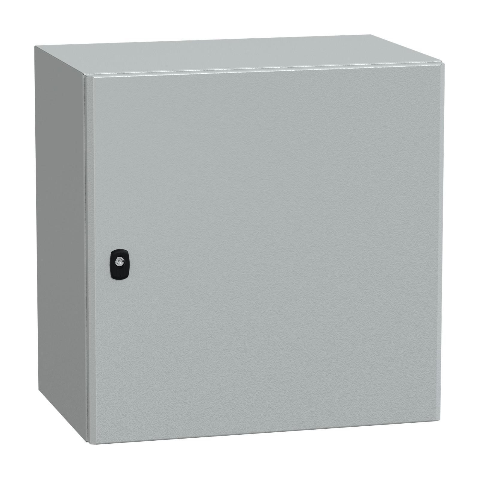 Wall mounted steel enclosure, Spacial S3D, plain door, without mounting plate, 600x600x400mm, IP66, IK10