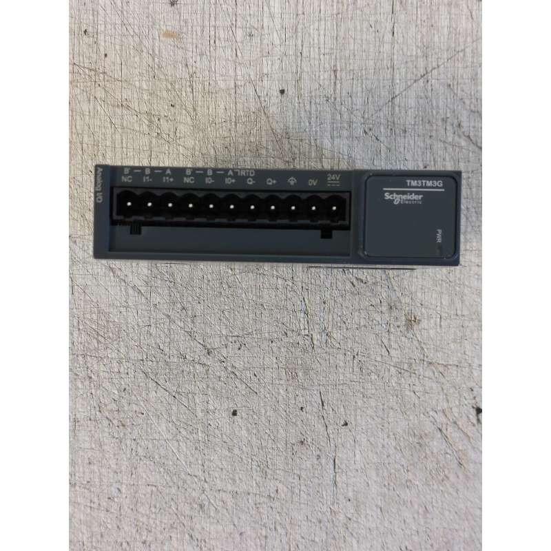 analog IO module, Modicon TM3, 2 analog or temperature inputs, 1 analog output, spring, 24V DC
