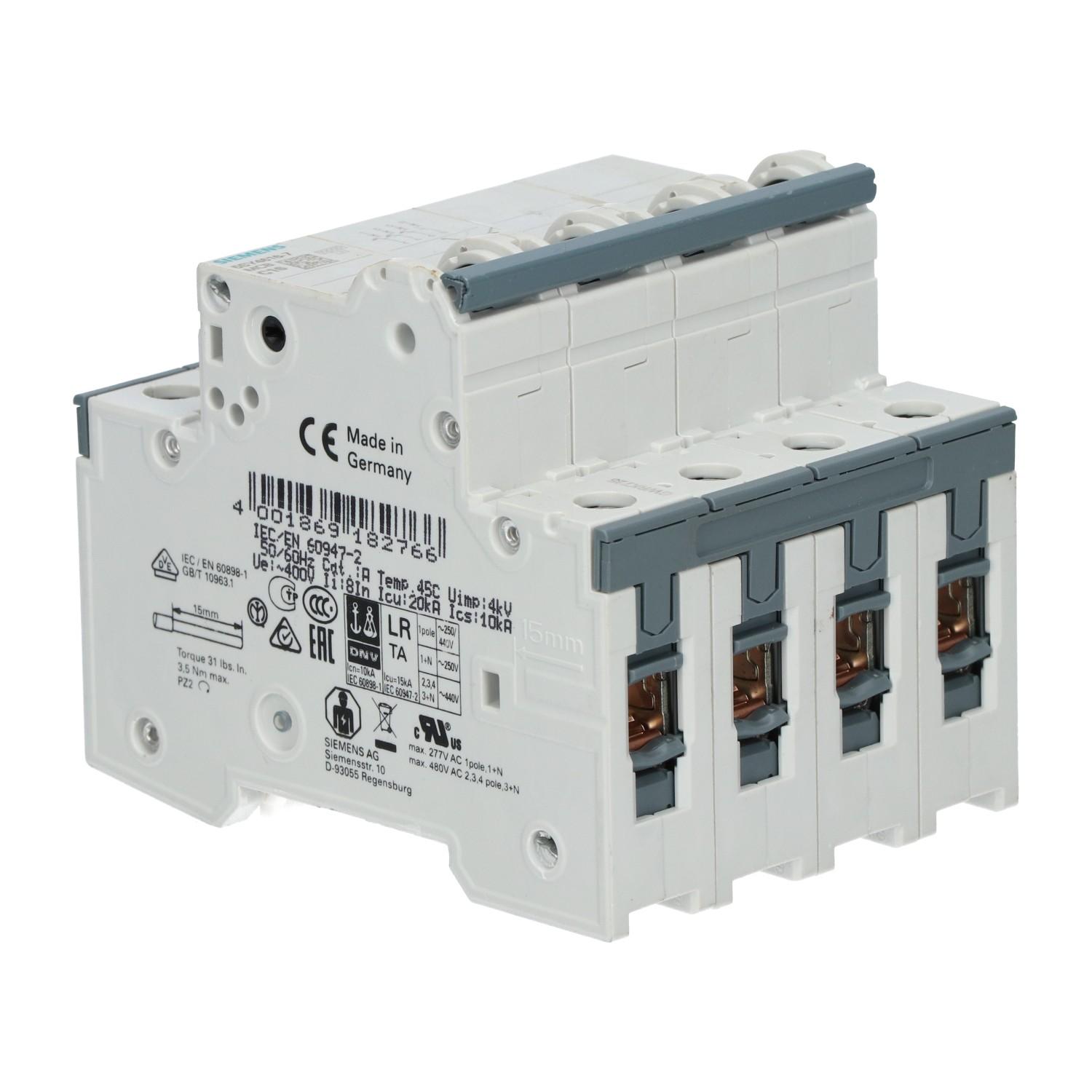 SUP PTOR 5SY4 3P+N 480V 16A 5K C-TRIP