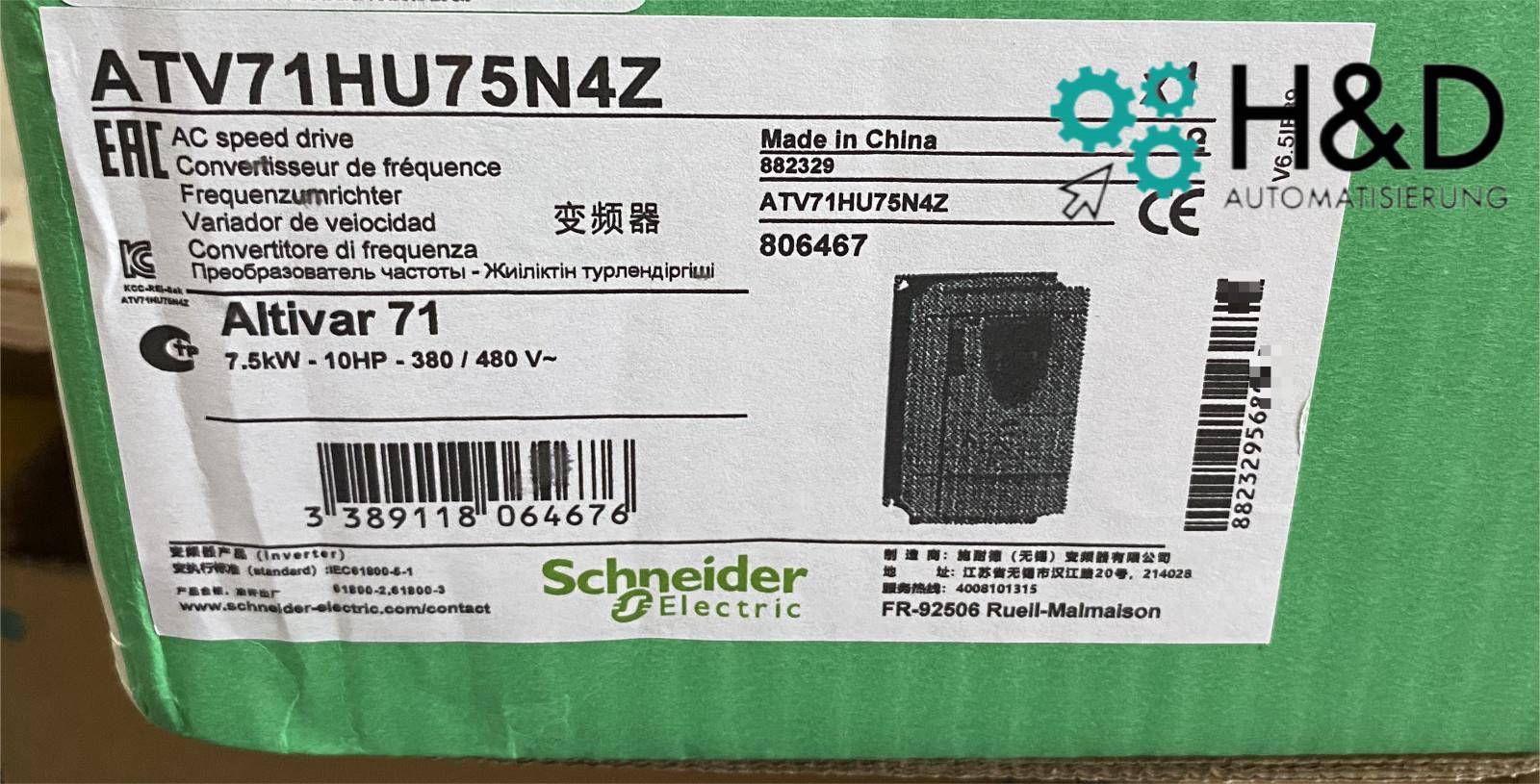 Onduleur électrique ATV71HU75N4Z 7,5 kW neuf et scellé