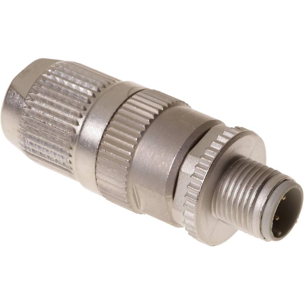 Cable connector, Straight, Male, D-coding, HARAX® connection technology, Polyamide (PA), Contacts: 4, Brass, Gold plated