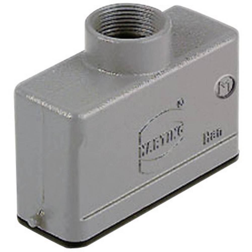 Hood, Size: 16 A, Low construction, Single locking lever, Top entry, 1x M20