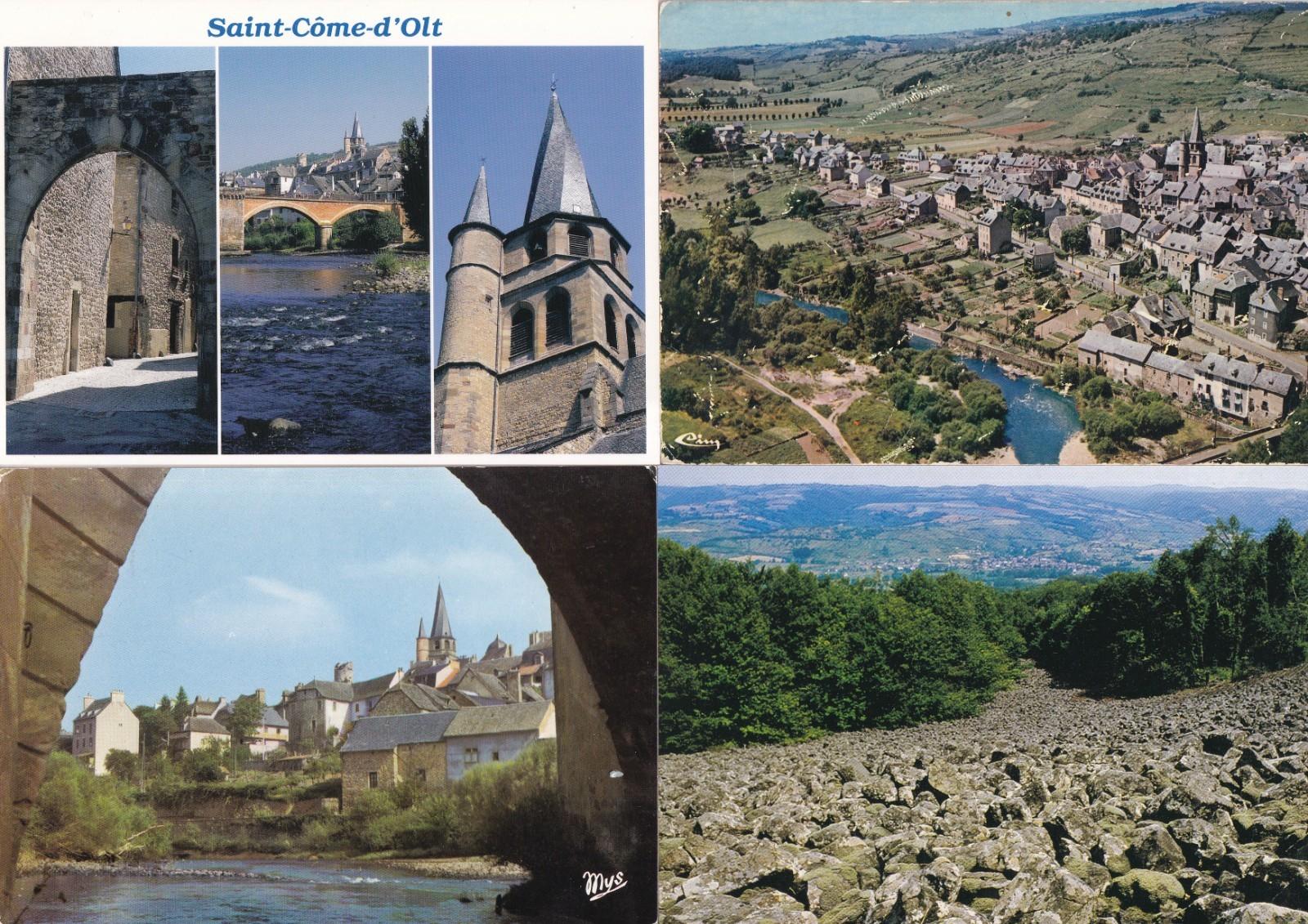 Lot de cartes postales postcards 10x15cm SAINT-COME-D'OLT AVEYRON