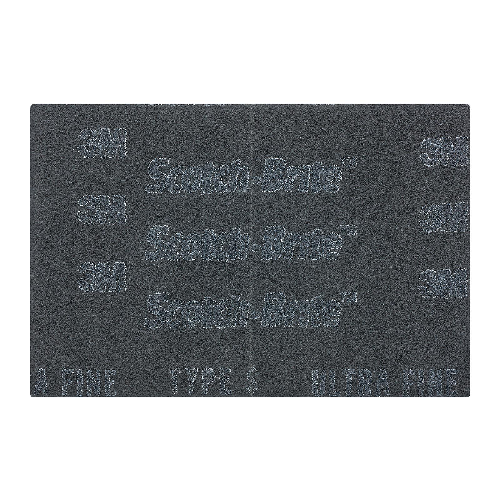 Scotch-Brite Hand Pad 7448 Pro, PO-HP, SiC Ultra Fine, Gray, 6 in x 9 in, 20/Carton, 3 Cartons/Case