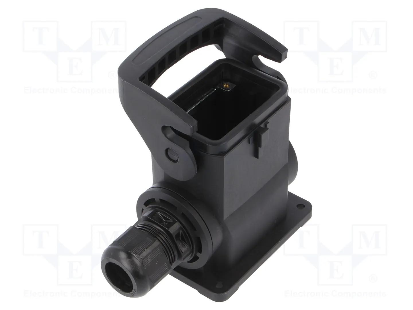 Surface mounted housing, With integrated cable gland, Size: 6 B, Single locking lever, Polyamide (PA), Fibre-glass reinforced, Side entry, 1x M25