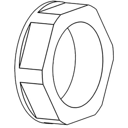 CORP 31120 Hexagonal LocknutsGMT 32 M32 1.5 Black