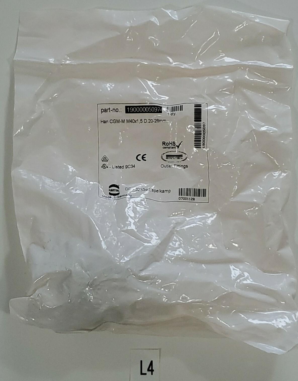 Cable gland, M40, Clamping range: 20 ... 26 mm, Material (cable glands): Brass, Material (clamping ring): Polyamide (PA)