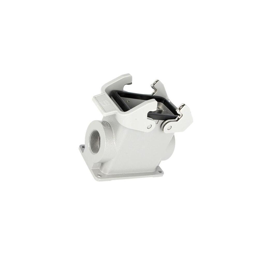 Surface mounted housing, Size: 10 B, High construction, Double locking lever, Polycarbonate (PC), Stainless steel, Side entry, 1x M25