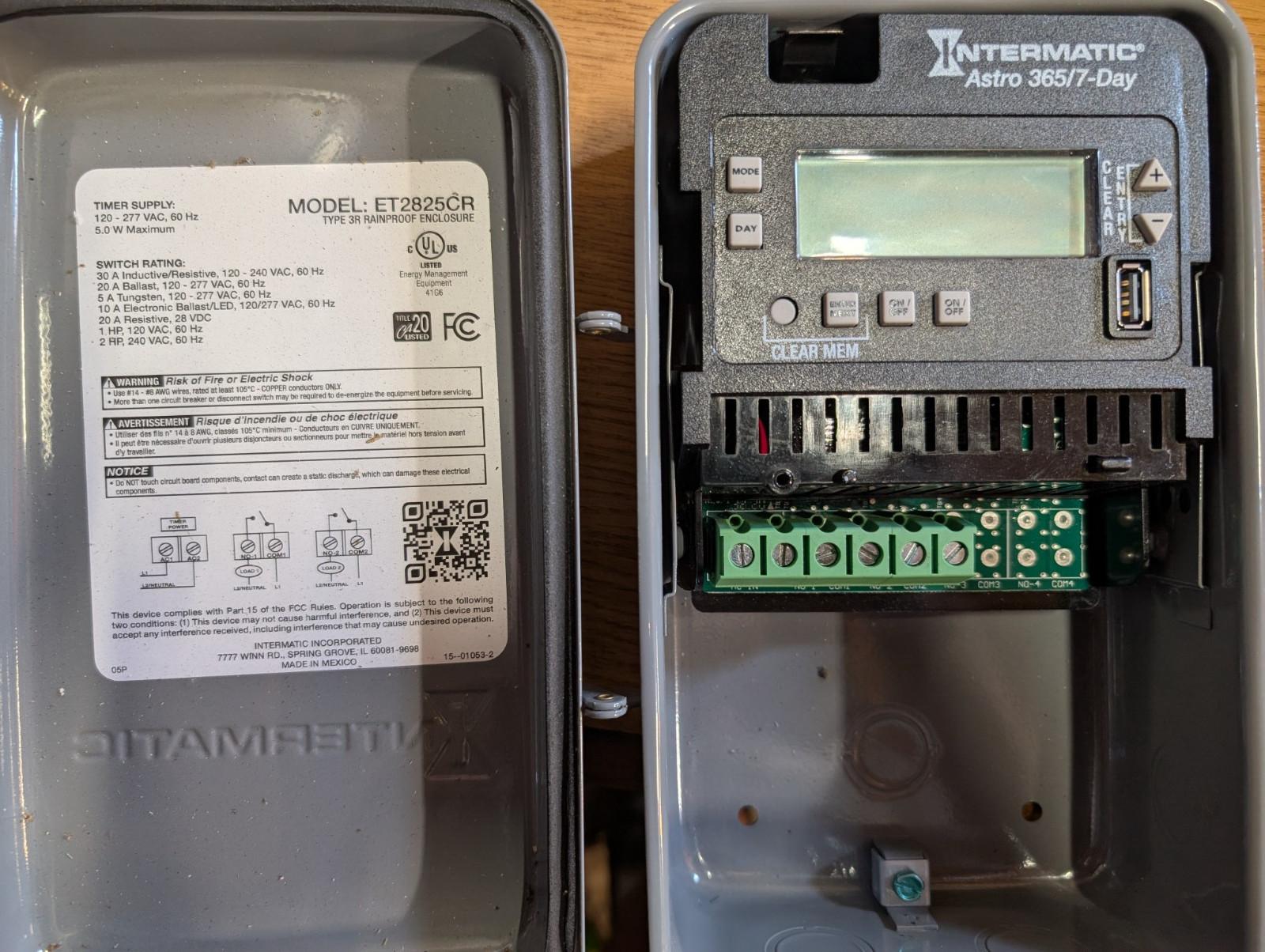 Astronomic 7-Day/365 Day 2-Circuit Electronic Control, 120-277 VAC, 2-SPST/DPST, Outdoor Metal Enclosure