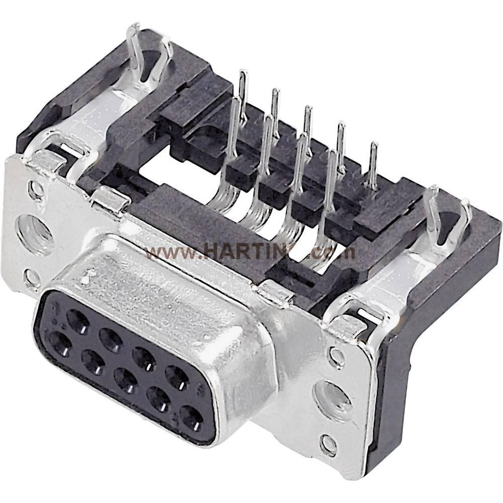 Connector, Wave soldering termination, Rated current: ‌6.5 A, Female, Size: D-Sub 1, Thermoplastic resin, glass-fibre filled (PBTP), Plated steel